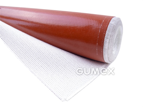 Ohňovzdorná ochranná tkanina SHILCUT FIBERGLASS, 2,5mm, šírka 1000mm, sklenené vlákno/silikón, -54°C/+260°C, červená